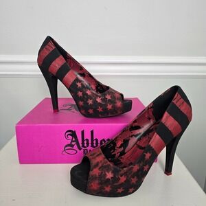 Abbey Dawn by Avril Lavigne Womens Bold Rockstar Shoe Pumps Sz 9 Punk Y2K Retro